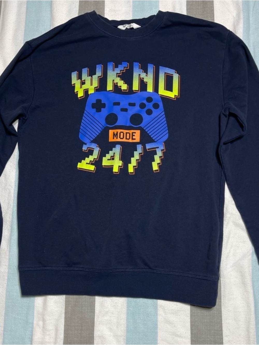 H&M Size 14 Gaming Graphic Sweatshirt - Navy Blue
